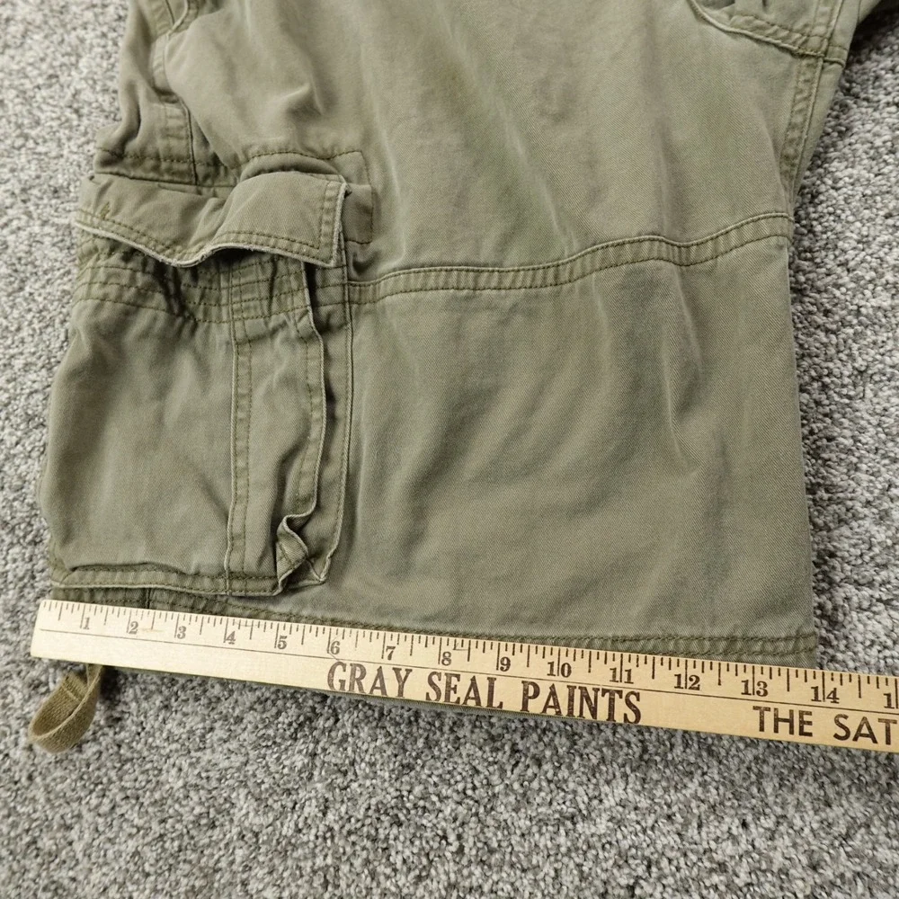 VTG Faded Glory Shorts Mens 40 Green Cargo Utility‎ Outdoor Hiking Military Y2K